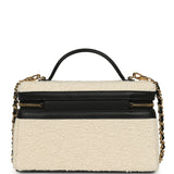 Chanel Coco Beach Top Handle Long Vanity Case with Chain Ecru Tweed and Black Calfskin Gold Hardware - Thumbnail View 4