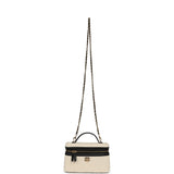 Chanel Coco Beach Top Handle Long Vanity Case with Chain Ecru Tweed and Black Calfskin Gold Hardware - Thumbnail View 7