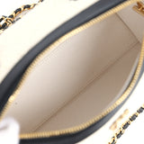 Chanel Coco Beach Mini Timeless Classic Barrel Bag with Chain Ecru Tweed and Black Calfskin Gold Hardware - Thumbnail View 8