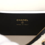 Chanel Coco Beach Mini Timeless Classic Barrel Bag with Chain Ecru Tweed and Black Calfskin Gold Hardware - Thumbnail View 9