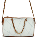 Chanel Coco Beach Mini Timeless Classic Barrel Bag with Chain Light Blue Denim and Brown Calfskin Gold Hardware - Thumbnail View 4