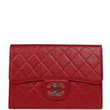 Chanel XXL CC Clutch Red Shiny Crumpled Calfskin Gold Hardware - Thumbnail View 1