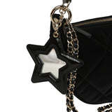 Chanel Coco Neige Clutch with Chain Black Velvet-Effect Nylon and Black Shiny Crumpled Calfskin Light Gold Hardware - Thumbnail View 7