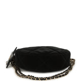 Chanel Coco Neige Clutch with Chain Black Velvet-Effect Nylon and Black Shiny Crumpled Calfskin Light Gold Hardware - Thumbnail View 6