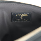 Chanel Coco Neige Clutch with Chain Black Velvet-Effect Nylon and Black Shiny Crumpled Calfskin Light Gold Hardware - Thumbnail View 9