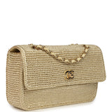 Chanel Small Coco Beach Small Flap Bag Light Gold Braided Raffia Gold Hardware - Thumbnail View 2