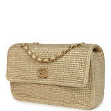 Chanel Small Coco Beach Small Flap Bag Light Gold Braided Raffia Gold Hardware - Thumbnail View 5