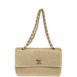 Chanel Small Coco Beach Small Flap Bag Light Gold Braided Raffia Gold Hardware - Thumbnail View 7