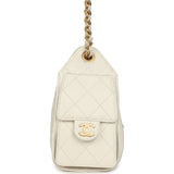 Chanel Mini 25 Hobo Bag White Caviar Antique Gold Hardware - Thumbnail View 3