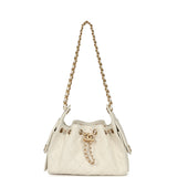 Chanel Mini 25 Hobo Bag White Caviar Antique Gold Hardware - Thumbnail View 7