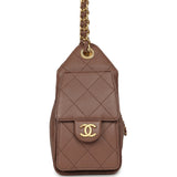 Chanel Mini 25 Hobo Bag Brown Caviar Antique Gold Hardware - Thumbnail View 3
