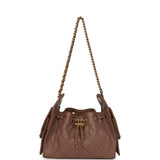 Chanel Mini 25 Hobo Bag Brown Caviar Antique Gold Hardware - Thumbnail View 7