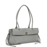 Chanel Small "Urban Essential" East West Shopping Tote Light Grey Caviar Gold Hardware - Thumbnail View 2