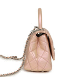 Chanel Micro Coco Top Handle Flap Iridescent Pink Shiny Caviar Mixed Metal Hardware - Thumbnail View 3