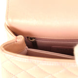 Chanel Micro Coco Top Handle Flap Iridescent Pink Shiny Caviar Mixed Metal Hardware - Thumbnail View 10