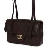 Chanel Mini Preppy Coco Clutch with Straps Dark Brown Shiny Caviar Brushed Gold Hardware - Thumbnail View 5