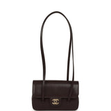 Chanel Mini Preppy Coco Clutch with Straps Dark Brown Shiny Caviar Brushed Gold Hardware - Thumbnail View 7