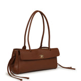 Chanel Small "Urban Essential" East West Shopping Tote Brown Caviar Gold Hardware - Thumbnail View 2