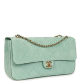Chanel Maxi "Souplissimo" Small Flap Bag Green Beige Suede Gold Hardware - Thumbnail View 2