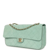 Chanel Maxi "Souplissimo" Small Flap Bag Green Beige Suede Gold Hardware - Thumbnail View 5