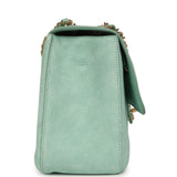 Chanel Maxi "Souplissimo" Small Flap Bag Green Beige Suede Gold Hardware - Thumbnail View 3