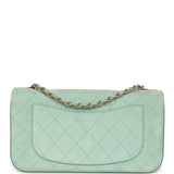 Chanel Maxi "Souplissimo" Small Flap Bag Green Beige Suede Gold Hardware - Thumbnail View 4