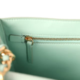 Chanel Maxi "Souplissimo" Small Flap Bag Green Beige Suede Gold Hardware - Thumbnail View 10