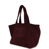 Chanel Coco Beach CC Beach Tote Bag & Towel Set Burgundy Terry Silver Hardware - Thumbnail View 5