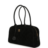Chanel Large "Perfect Bowling" Bag Black Suede Gold Hardware - Thumbnail View 5