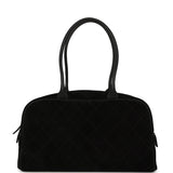 Chanel Large "Perfect Bowling" Bag Black Suede Gold Hardware - Thumbnail View 4