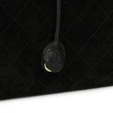 Chanel Large "Perfect Bowling" Bag Black Suede Gold Hardware - Thumbnail View 7