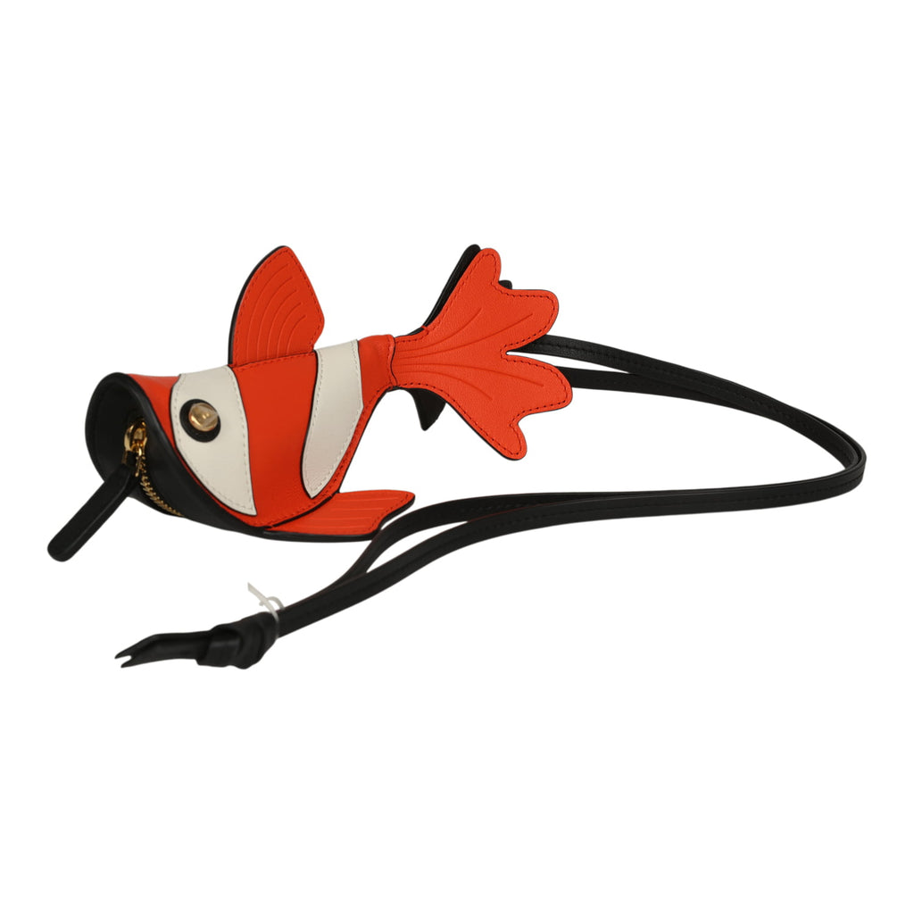 Chanel Coco Beach Mini Clownfish Bag Charm Orange, White, Black Lambskin Gold Hardware