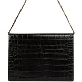 Chanel Envelope Clutch with Chain Black Croc Embossed Calfskin Gold Hardware - Thumbnail View 4