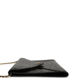 Chanel Envelope Clutch with Chain Black Croc Embossed Calfskin Gold Hardware - Thumbnail View 3