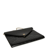 Chanel Envelope Clutch with Chain Black Croc Embossed Calfskin Gold Hardware - Thumbnail View 5