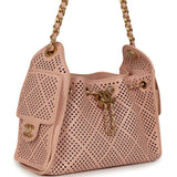Chanel Mini 25 Hobo Bag Light Pink Perforated Calfskin Antique Gold Hardware - Thumbnail View 2