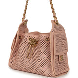 Chanel Mini 25 Hobo Bag Light Pink Perforated Calfskin Antique Gold Hardware - Thumbnail View 5