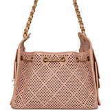 Chanel Mini 25 Hobo Bag Light Pink Perforated Calfskin Antique Gold Hardware - Thumbnail View 4