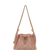 Chanel Mini 25 Hobo Bag Light Pink Perforated Calfskin Antique Gold Hardware - Thumbnail View 7
