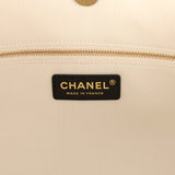 Chanel Maxi Coco Beach Cambon Hobo Bag White Denim and Black Calfskin Brushed Gold Hardware - Thumbnail View 9