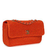 Chanel Small Coco Beach Small Flap Bag Orange Braided Raffia Gold Hardware - Thumbnail View 2