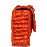 Chanel Small Coco Beach Small Flap Bag Orange Braided Raffia Gold Hardware - Thumbnail View 3