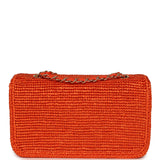 Chanel Small Coco Beach Small Flap Bag Orange Braided Raffia Gold Hardware - Thumbnail View 4