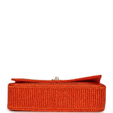 Chanel Small Coco Beach Small Flap Bag Orange Braided Raffia Gold Hardware - Thumbnail View 6