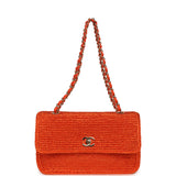 Chanel Small Coco Beach Small Flap Bag Orange Braided Raffia Gold Hardware - Thumbnail View 7