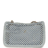 Chanel Small Coco Beach Macrame Flap Bag Light Blue Mesh Gold Hardware - Thumbnail View 4