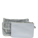 Chanel Small Coco Beach Macrame Flap Bag Light Blue Mesh Gold Hardware - Thumbnail View 8