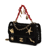 Chanel Small Coco Beach Macrame Charms Flap Bag Black Mesh Gold Hardware - Thumbnail View 5