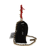 Chanel Small Coco Beach Macrame Charms Flap Bag Black Mesh Gold Hardware - Thumbnail View 3