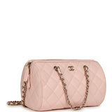 Chanel Mini Timeless Classic Barrel Bag with Chain Light Pink Shiny Caviar Light Gold Hardware - Thumbnail View 2